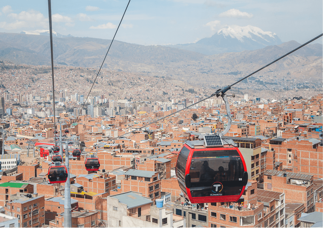 An urban cable car in Latin America